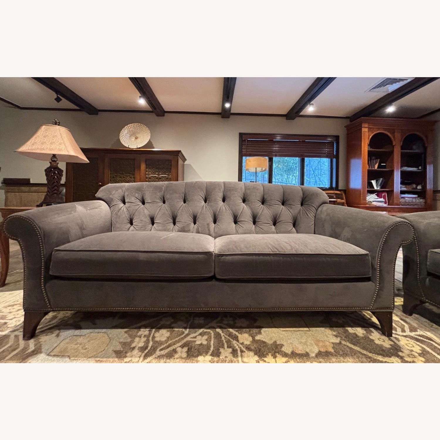 Arhaus Preston Dark Gray Velvet 3+ Seater Sofa - image-7