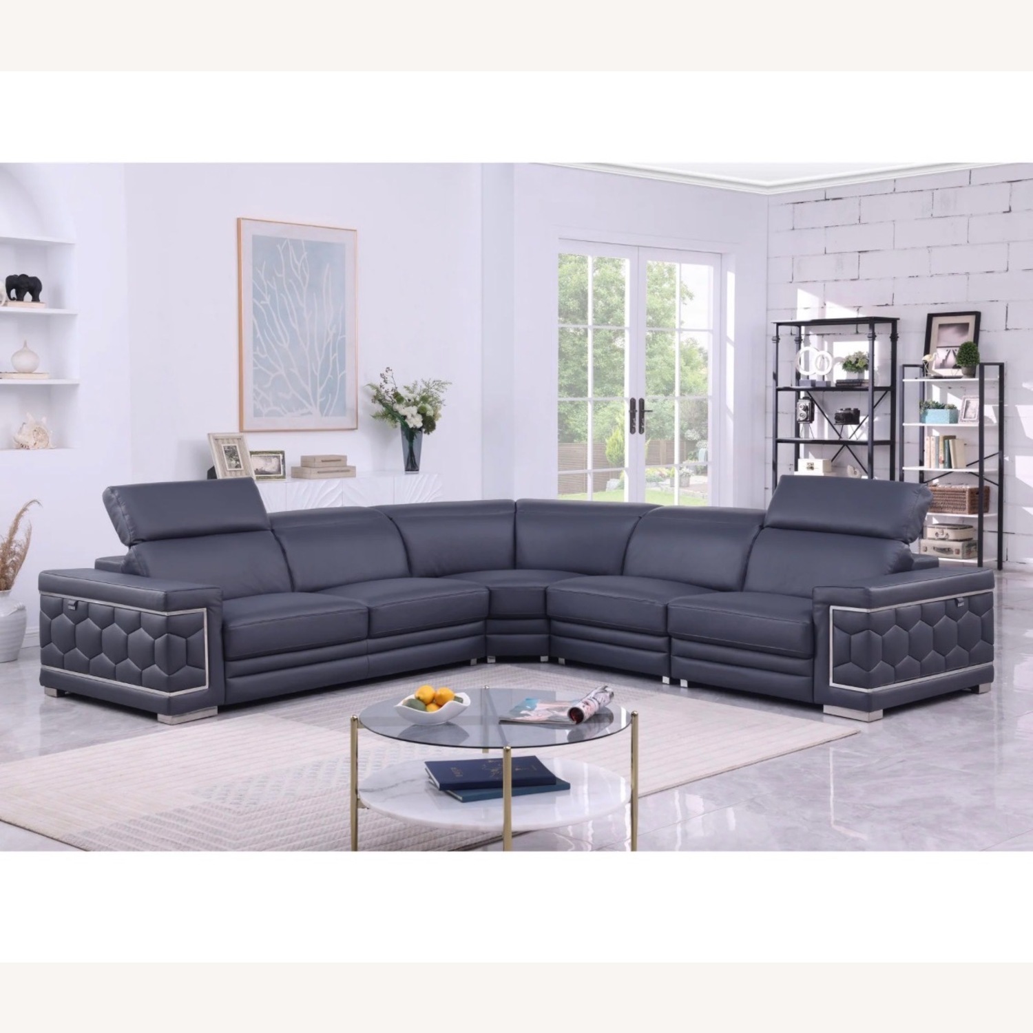 Favo Italian Leather Match Sectional - image-5