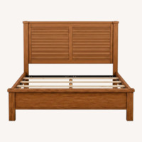 Ethan Allen Louver Brown Wood Full Bed