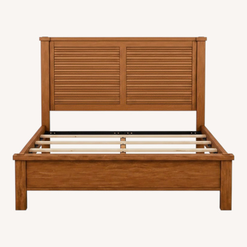 Used Ethan Allen Louver Brown Wood Full Bed for sale on AptDeco