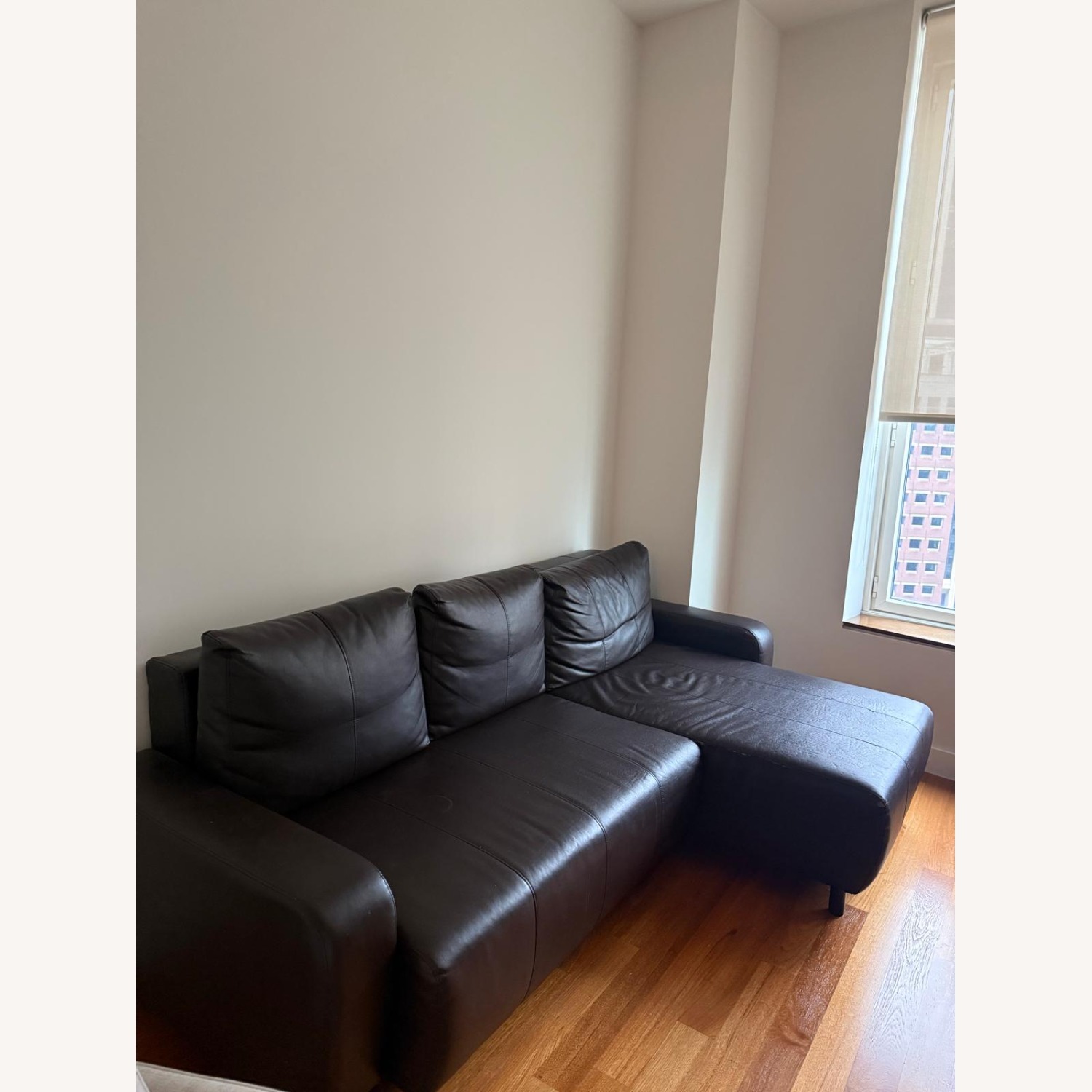 IKEA Djursbo Dark Brown Leather Sofa - image-2