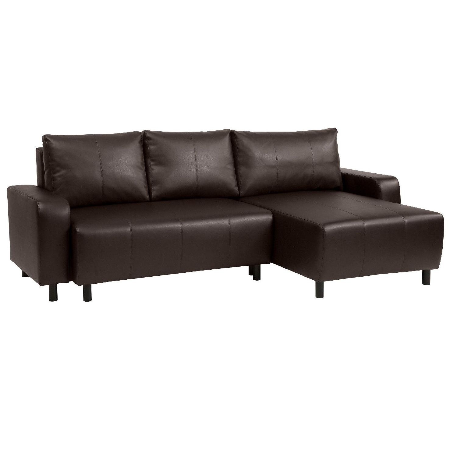 IKEA Djursbo Dark Brown Leather Sofa - image-4