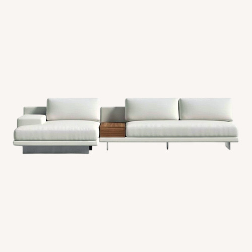 Used Rove Concepts Dresden White Fabric 3+ Piece Sectional for sale on AptDeco