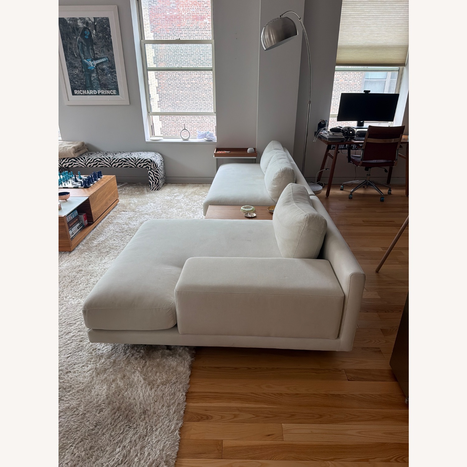Rove Concepts Dresden White Fabric 3+ Piece Sectional - image-3