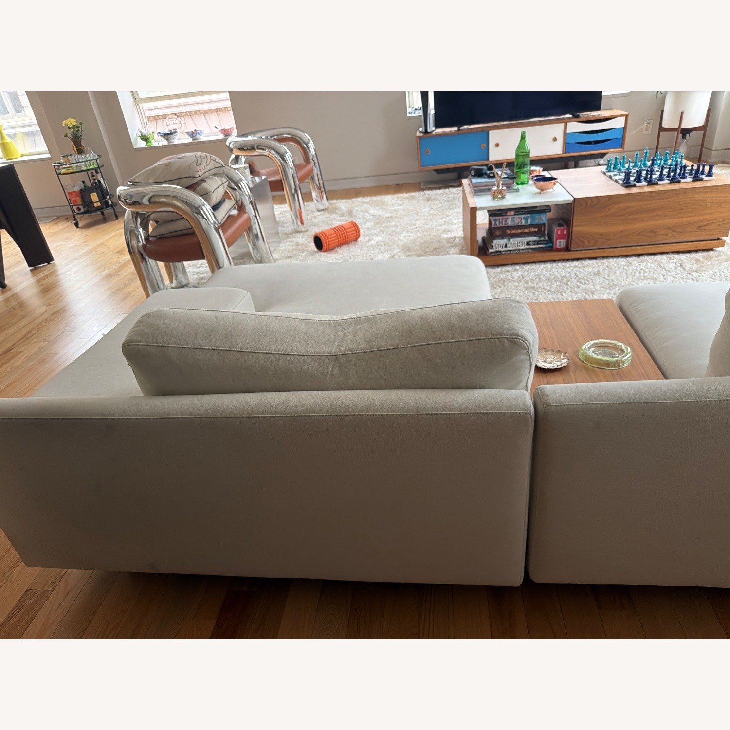 Rove Concepts Dresden White Fabric 3+ Piece Sectional - image-7