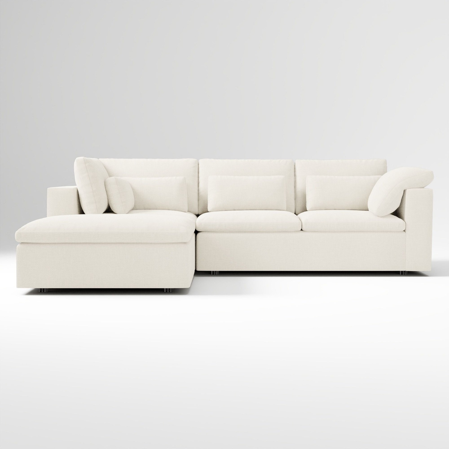 West Elm White Harmony Modular Sofa Ottoman - image-4