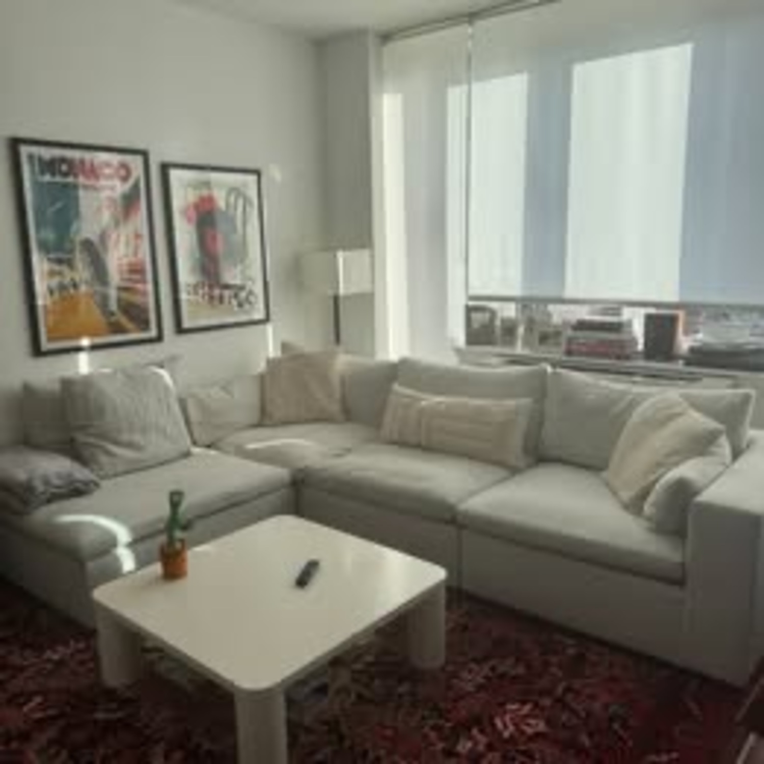 West Elm White Harmony Modular Sofa Ottoman - image-2