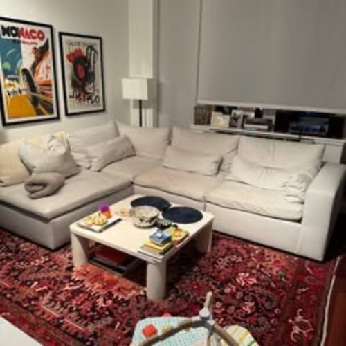 Used West Elm White Harmony Modular Sofa Ottoman for sale on AptDeco