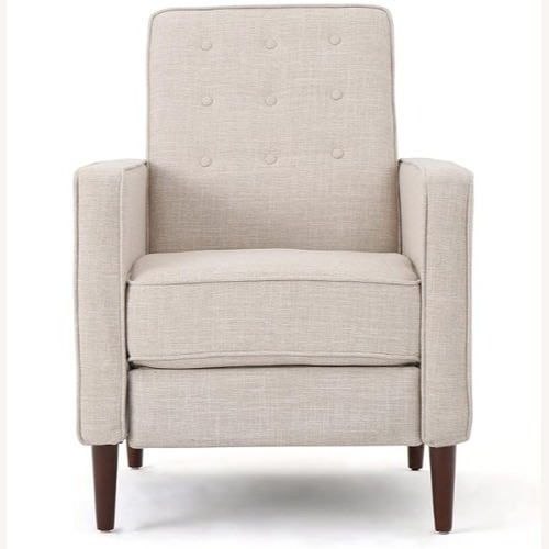 Used Tufted Back Fabric Cream Recliner  for sale on AptDeco
