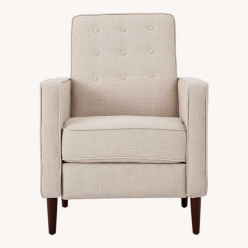 Used Tufted Back Fabric Cream Recliner  for sale on AptDeco