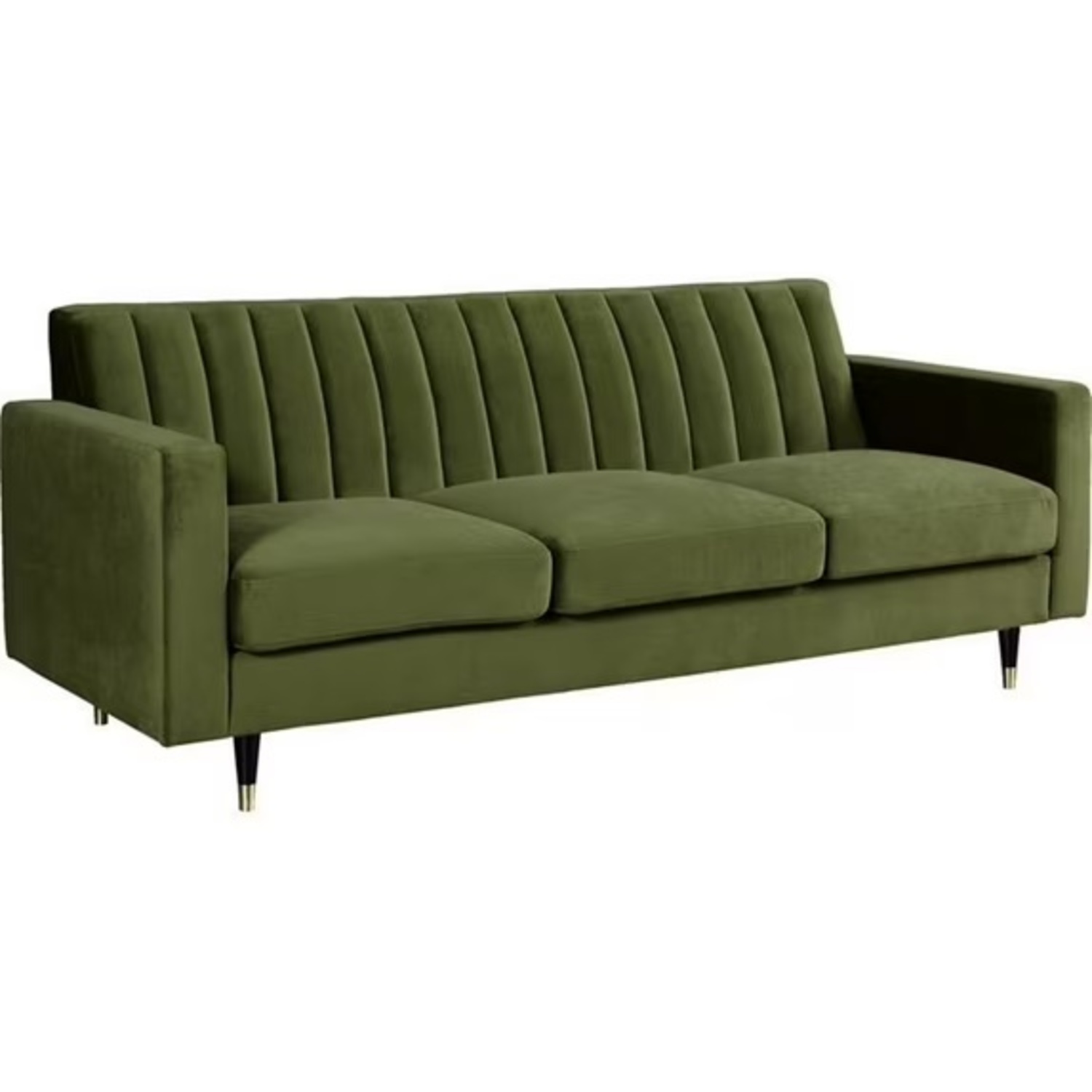 Green Velvet 3+ Seater Sofa - image-4