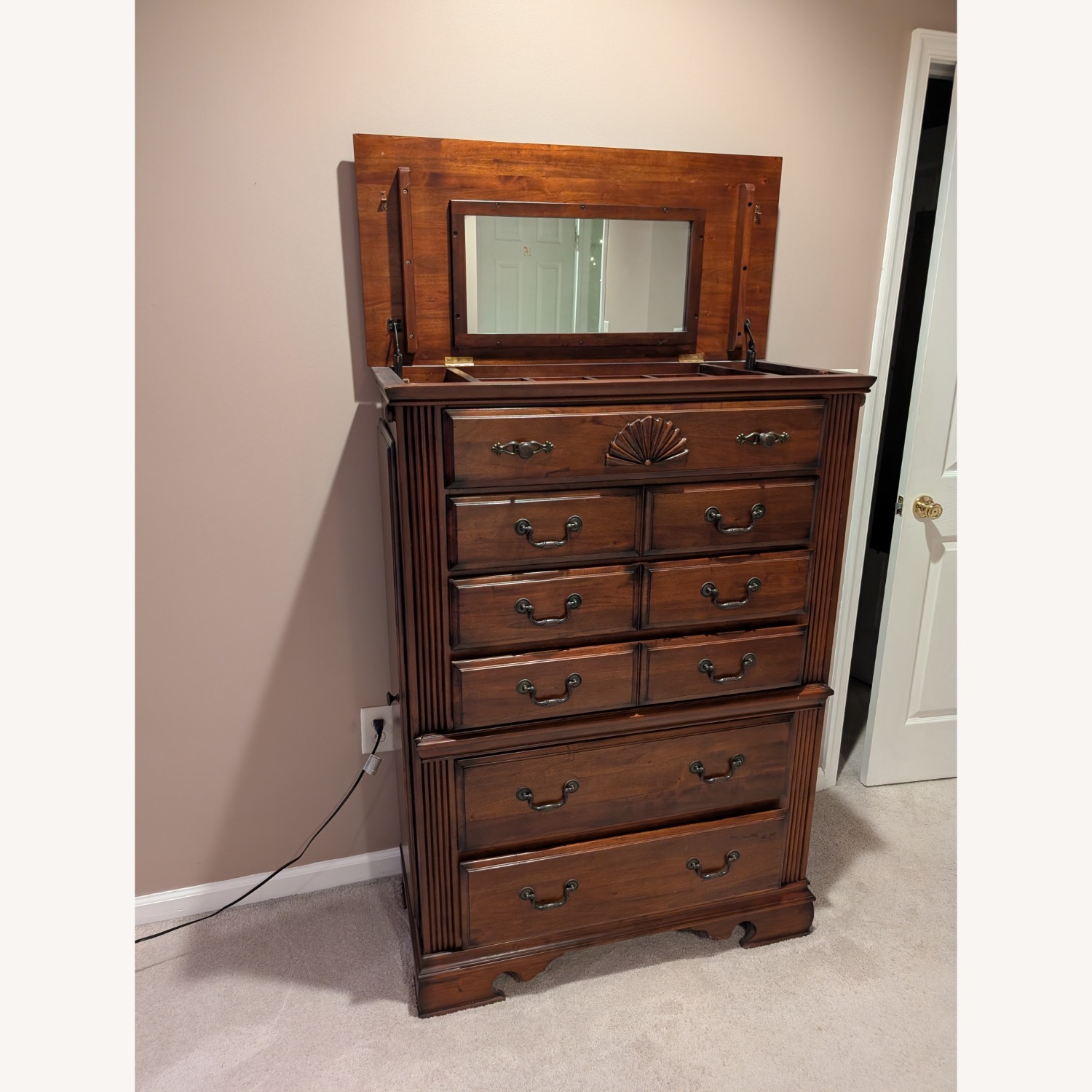 Raymour & Flanigan Dark Brown Marble Chest - image-4