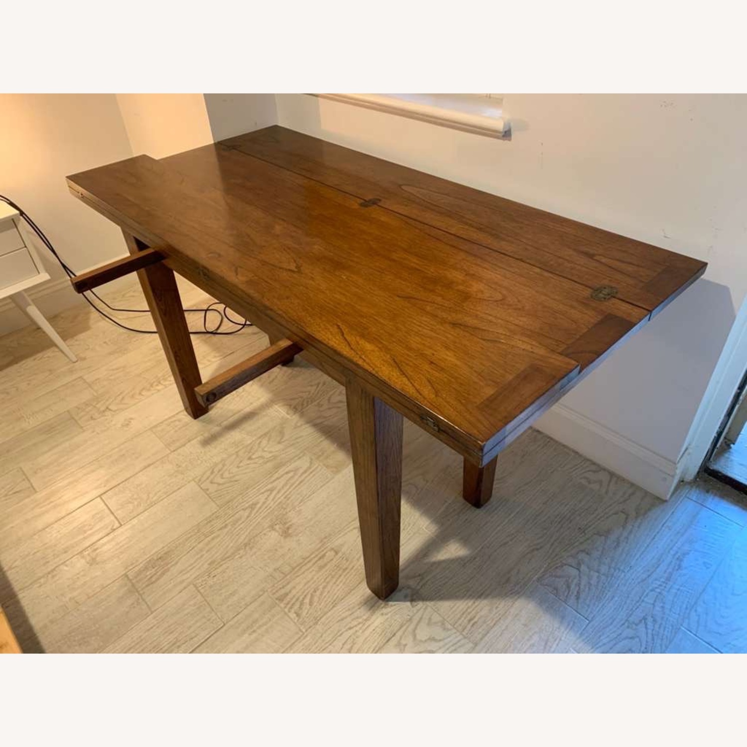 English Red Oak Flip Top Dining Table - image-5