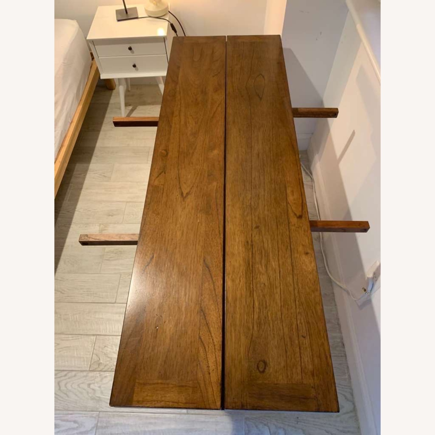 English Red Oak Flip Top Dining Table - image-3