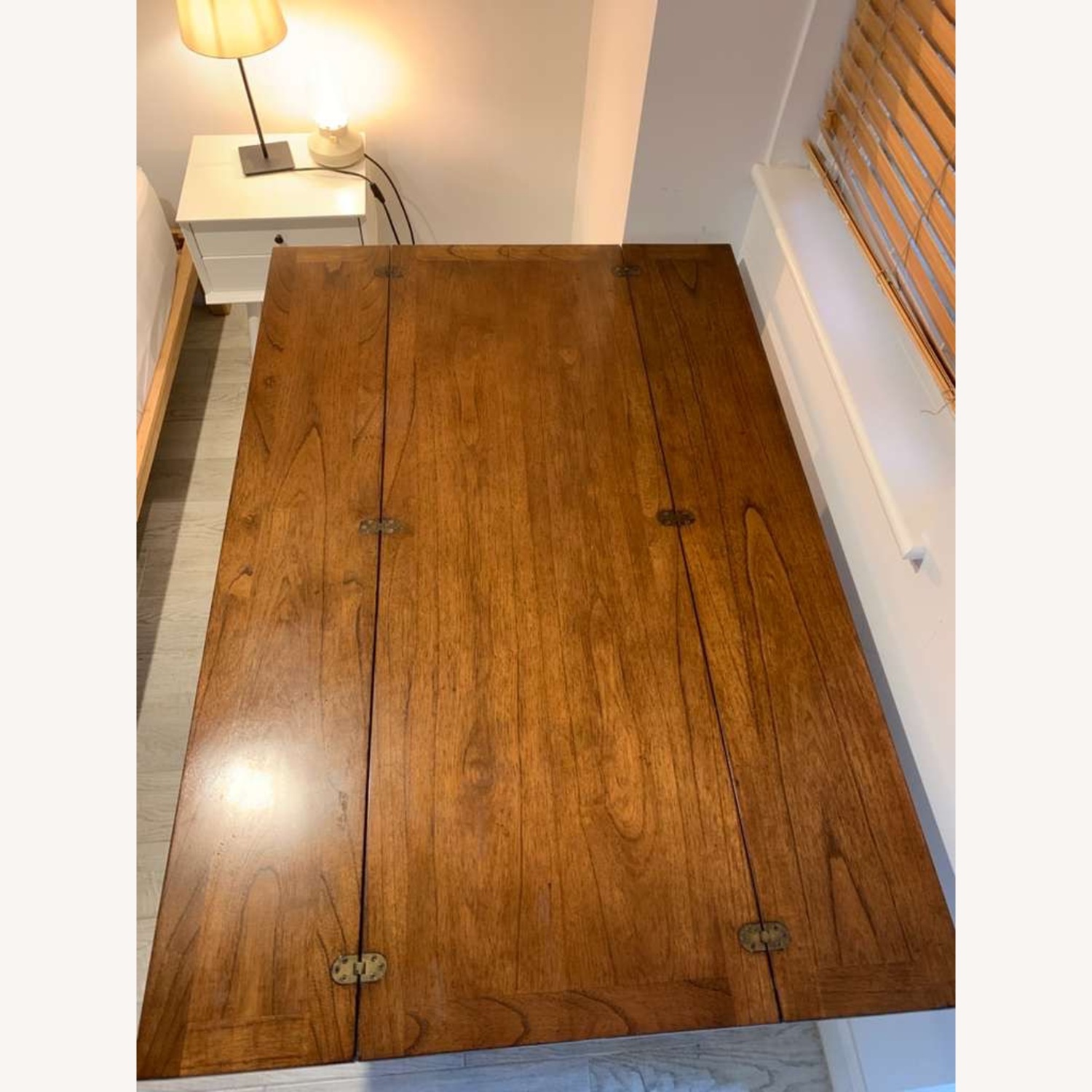 English Red Oak Flip Top Dining Table - image-7