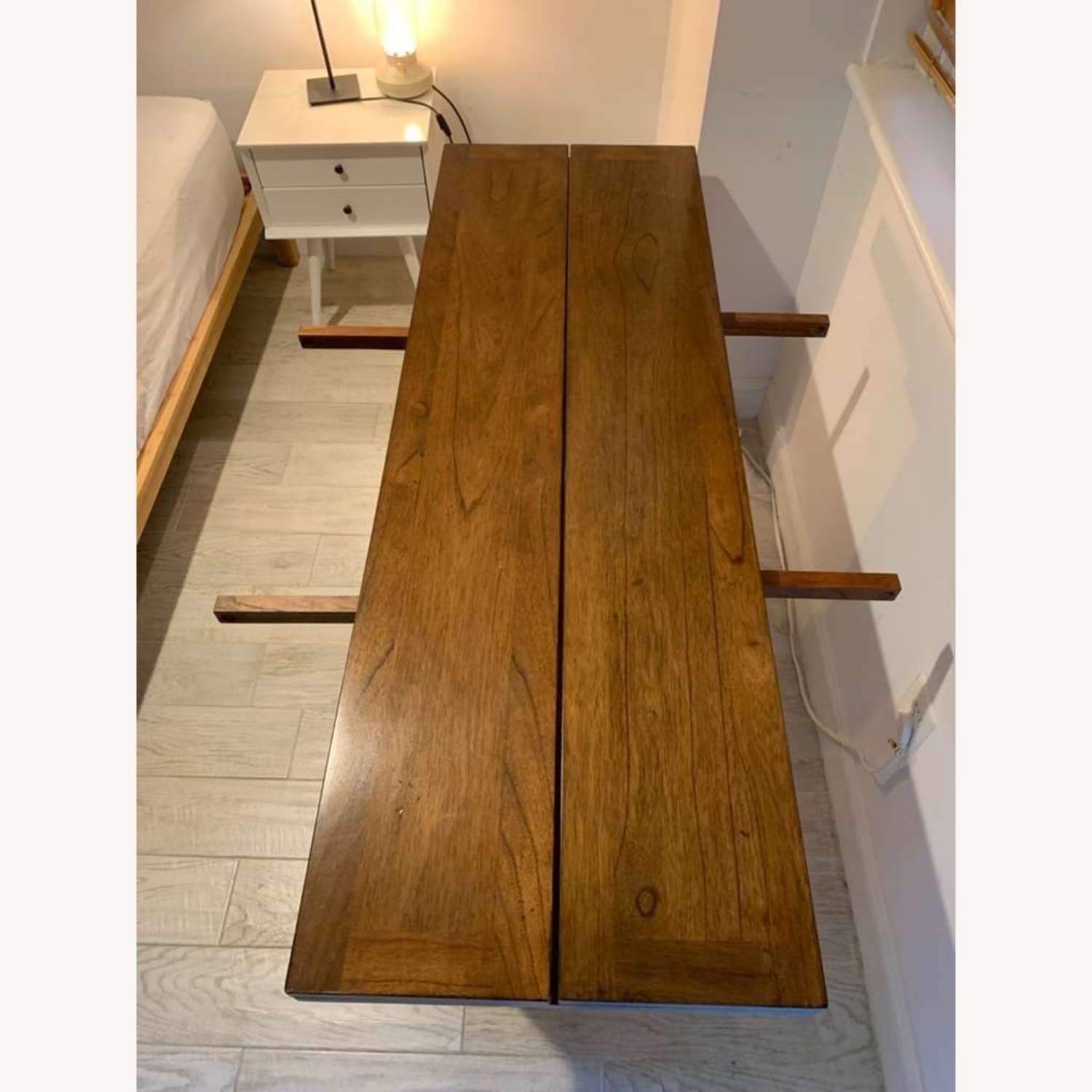 English Red Oak Flip Top Dining Table - image-4