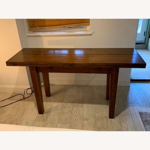 Used English Red Oak Flip Top Dining Table for sale on AptDeco