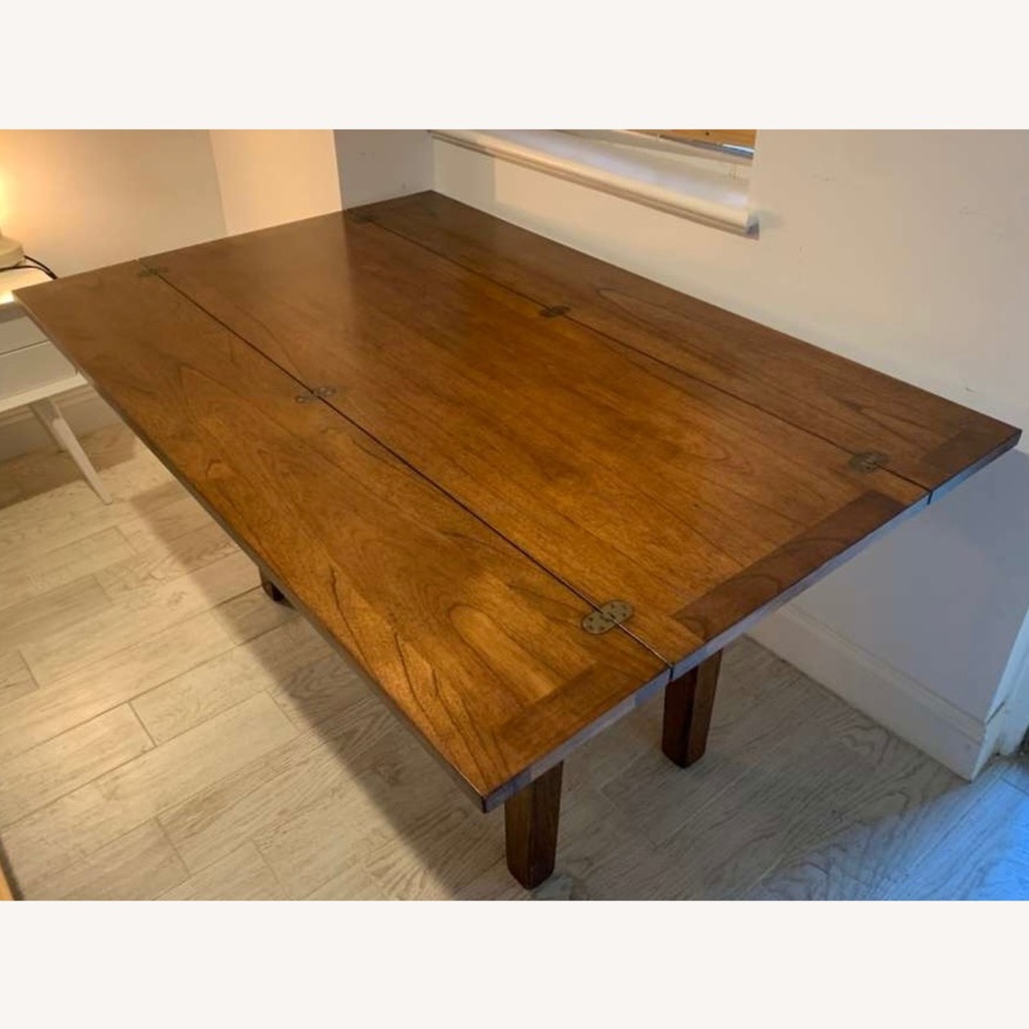 English Red Oak Flip Top Dining Table - image-6