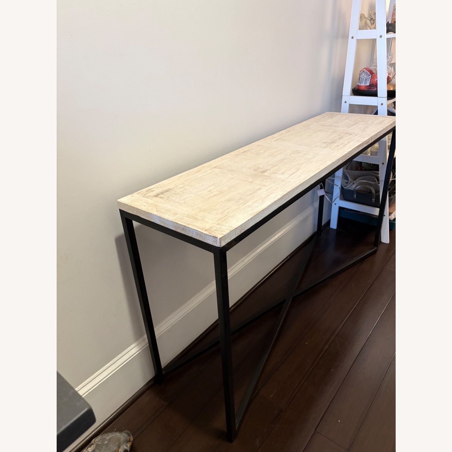 Modern steel and Pine Console or Sideboard - image-1