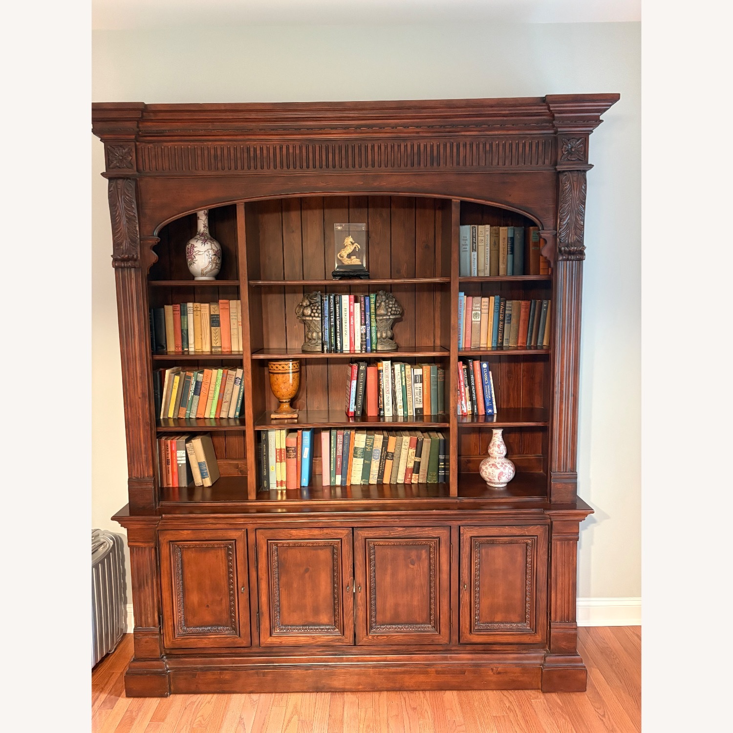 Ethan Allen Dark Pine Bookcase - image-1