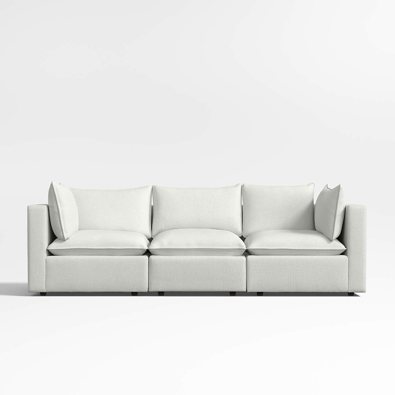 Crate & Barrel White Lotus Deep 3-Piece Modular Sofa - image-4