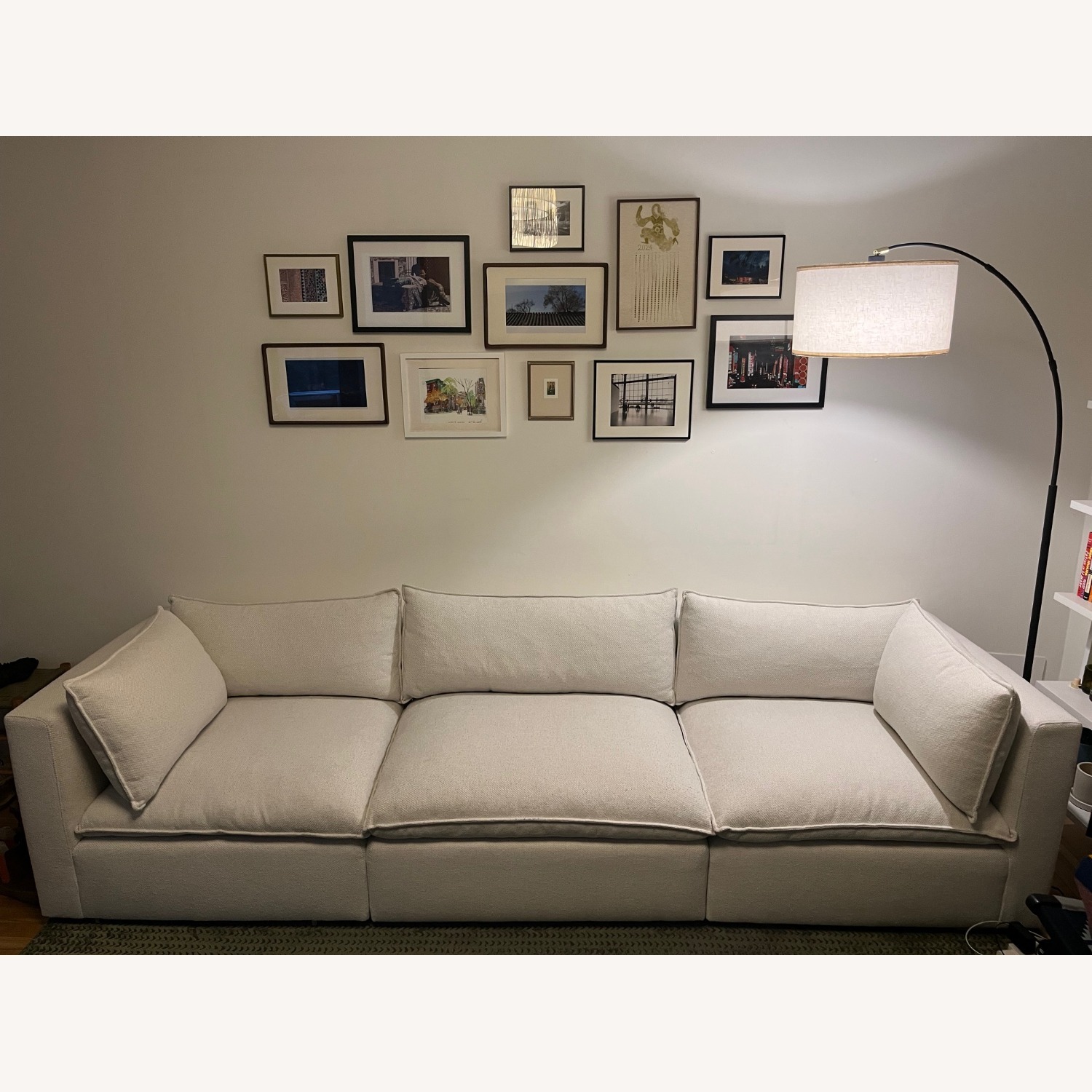 Crate & Barrel White Lotus Deep 3-Piece Modular Sofa - image-1