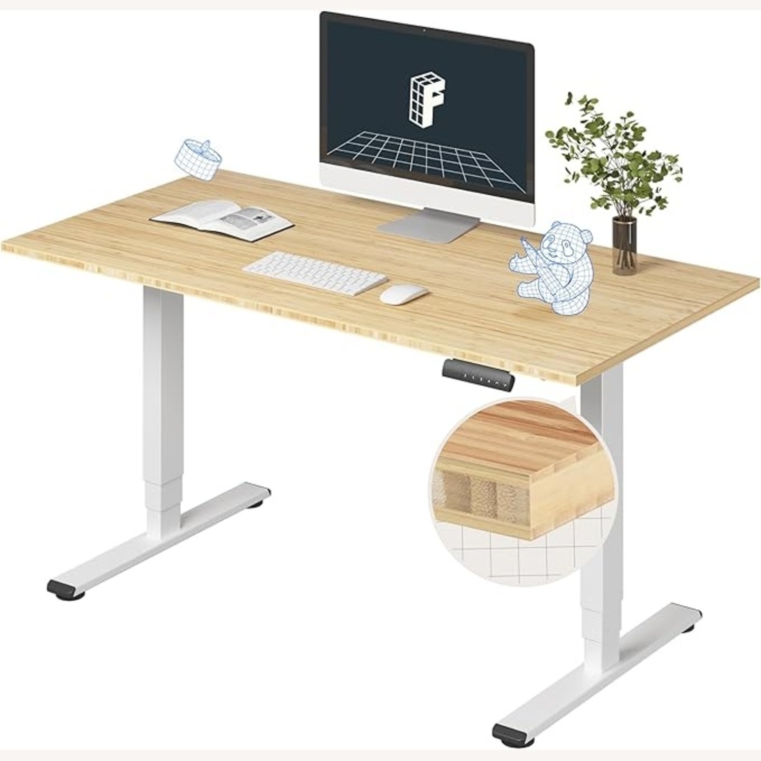 FlexiSpot Light Brown Desk - image-6