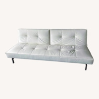 Innovation USA Cream Leather Sleeper Sofa