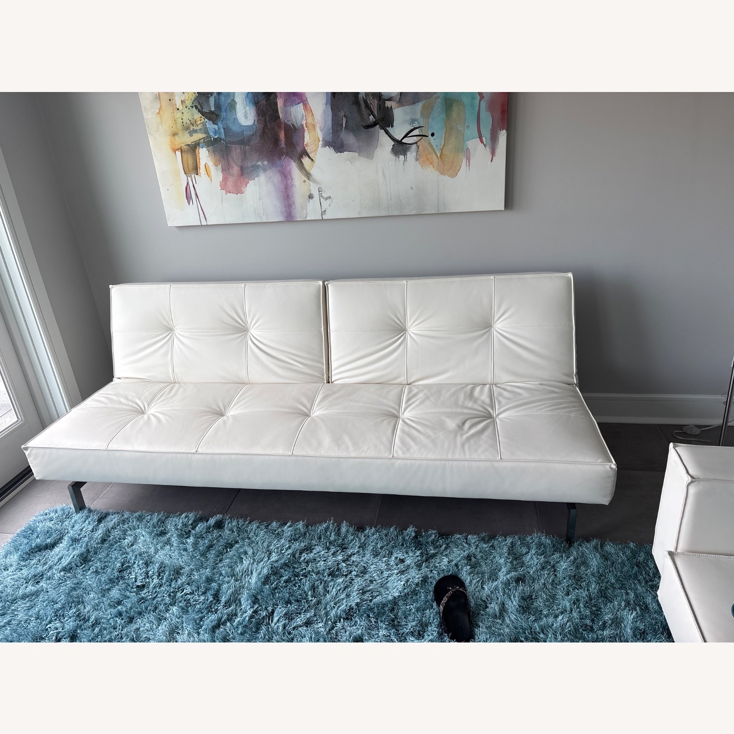 Innovation USA Cream Leather Sleeper Sofa - image-2