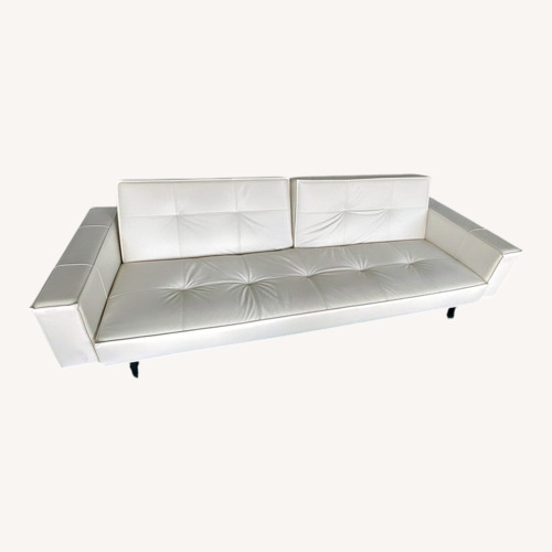 Used Innovation USA White Leather Sleeper Sofa for sale on AptDeco