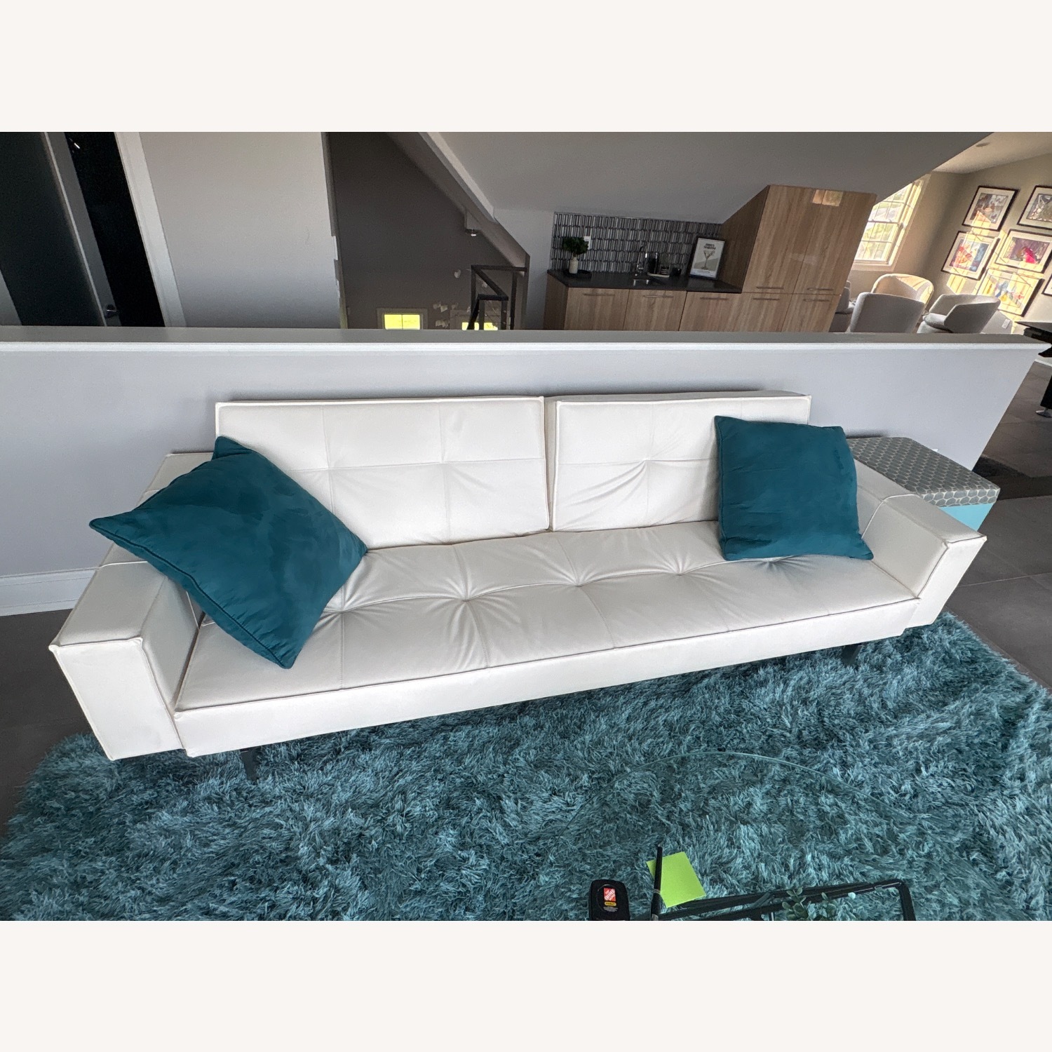 Innovation USA White Leather Sleeper Sofa - image-1