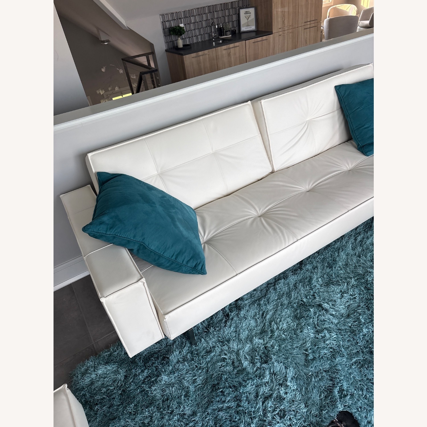 Innovation USA White Leather Sleeper Sofa - image-2