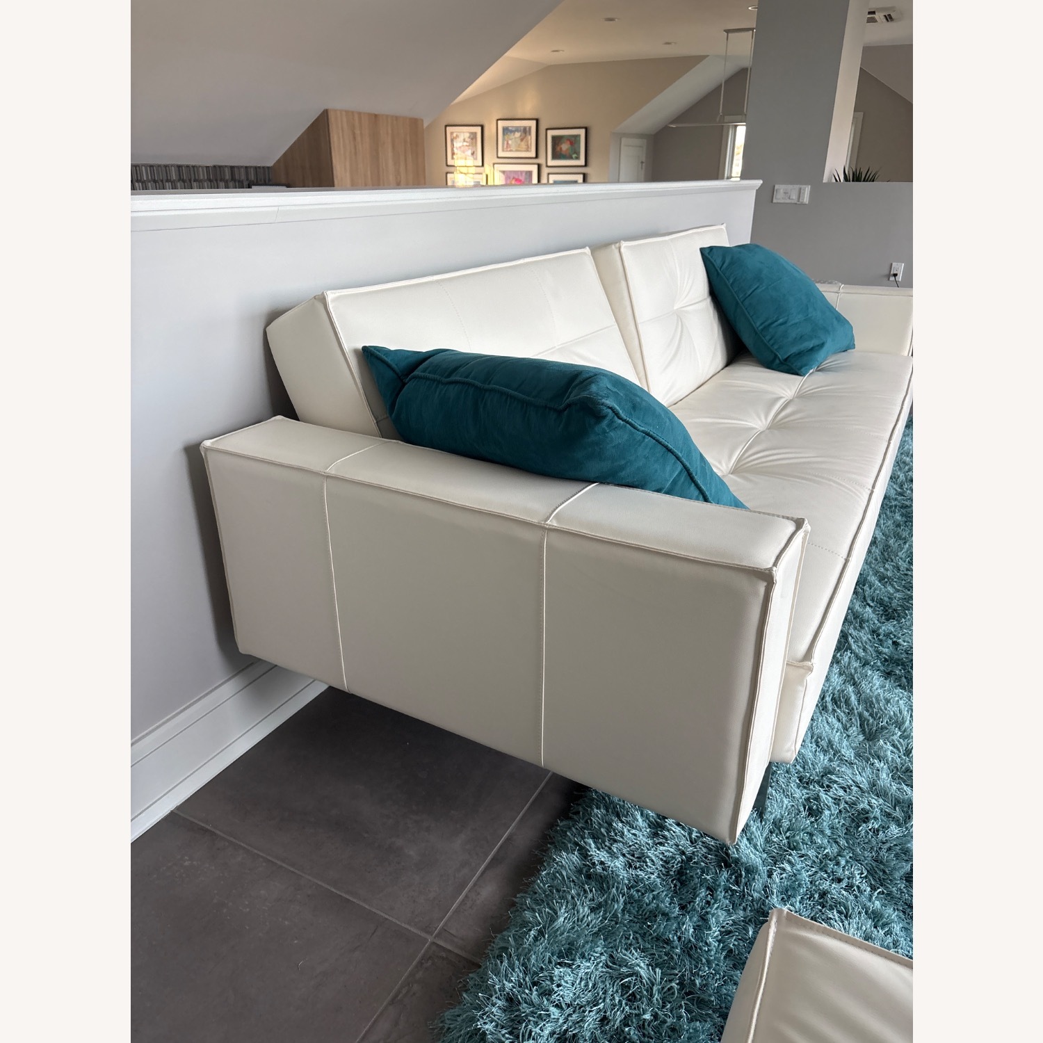 Innovation USA White Leather Sleeper Sofa - image-3