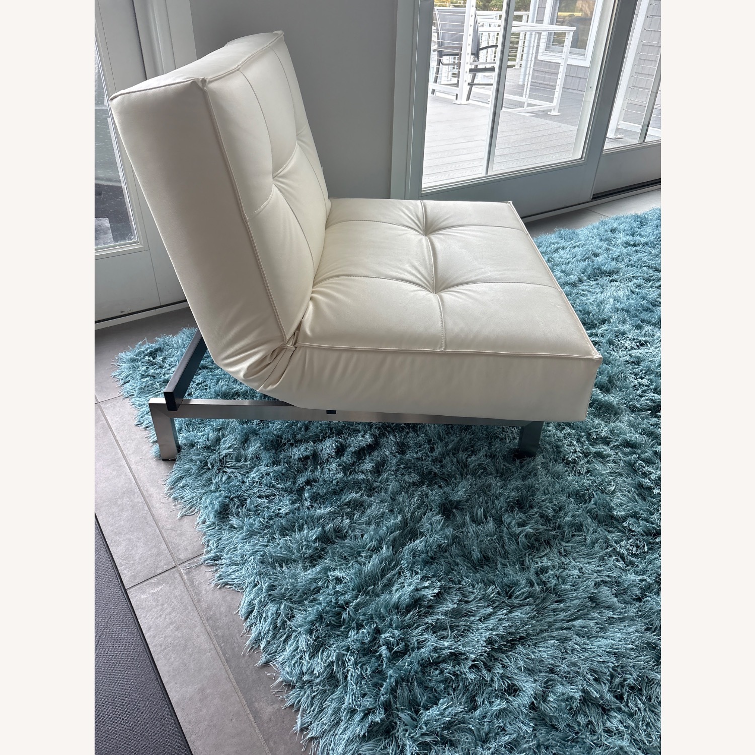 Innovation USA White Leather Sleeper Sofa - image-3