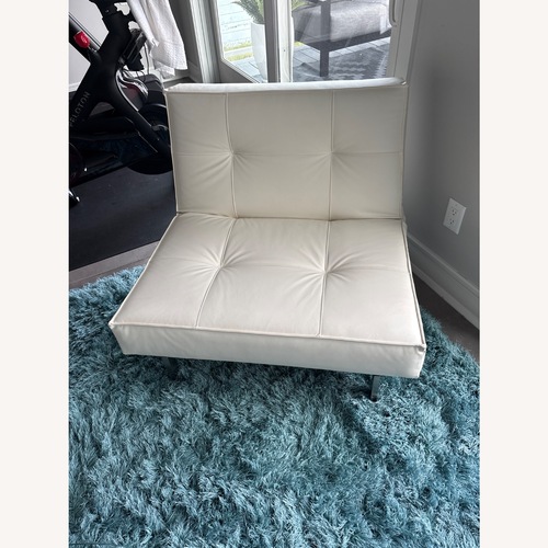 Used Innovation USA White Leather Sleeper Sofa for sale on AptDeco