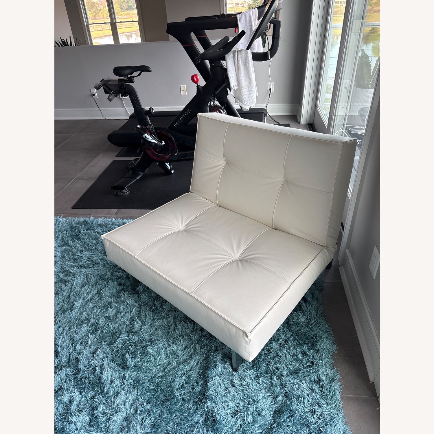 Innovation USA White Leather Sleeper Sofa - image-2