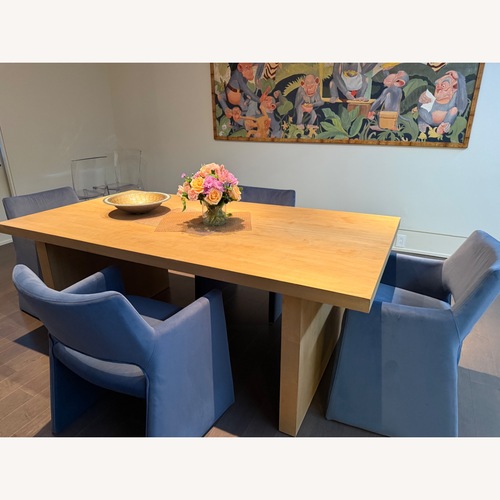 Used CB2 Foley Navy Dining Armchair for sale on AptDeco
