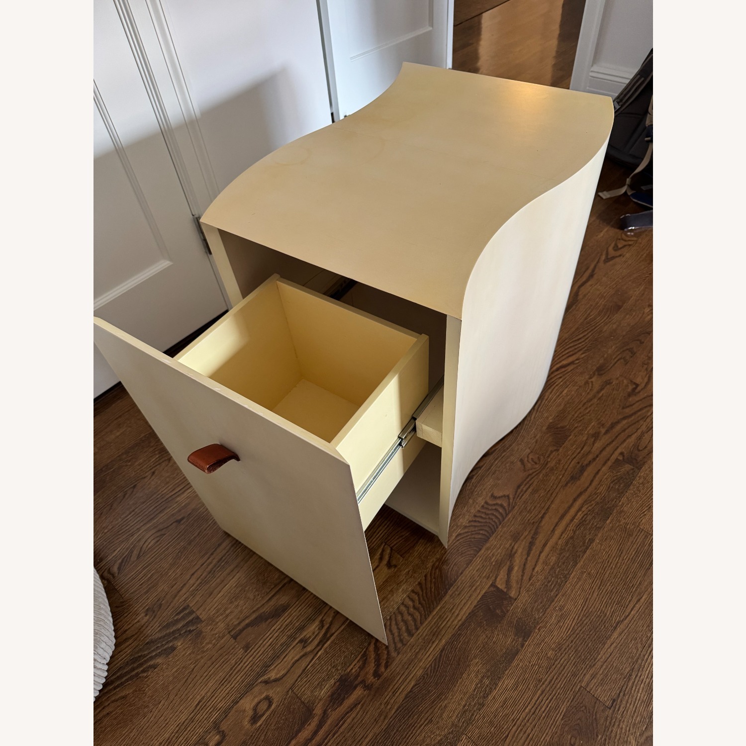 White Modern Wood Nightstand/Side Table - image-4