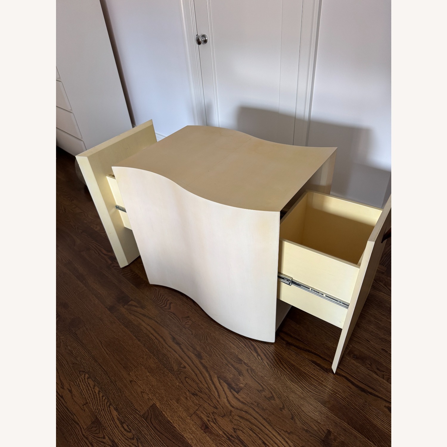 White Modern Wood Nightstand/Side Table - image-3