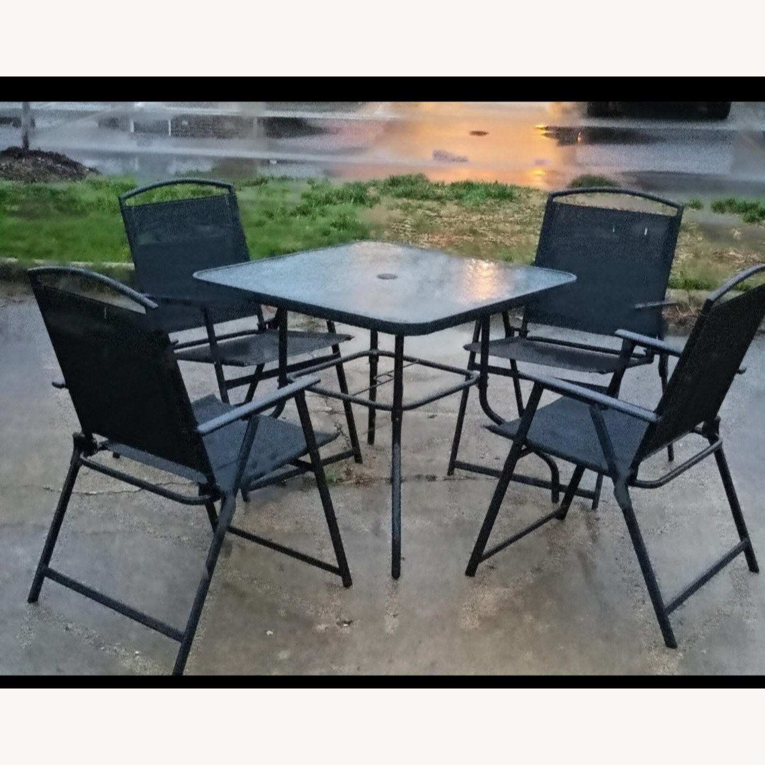 Black Glass Patio Furniture - image-1