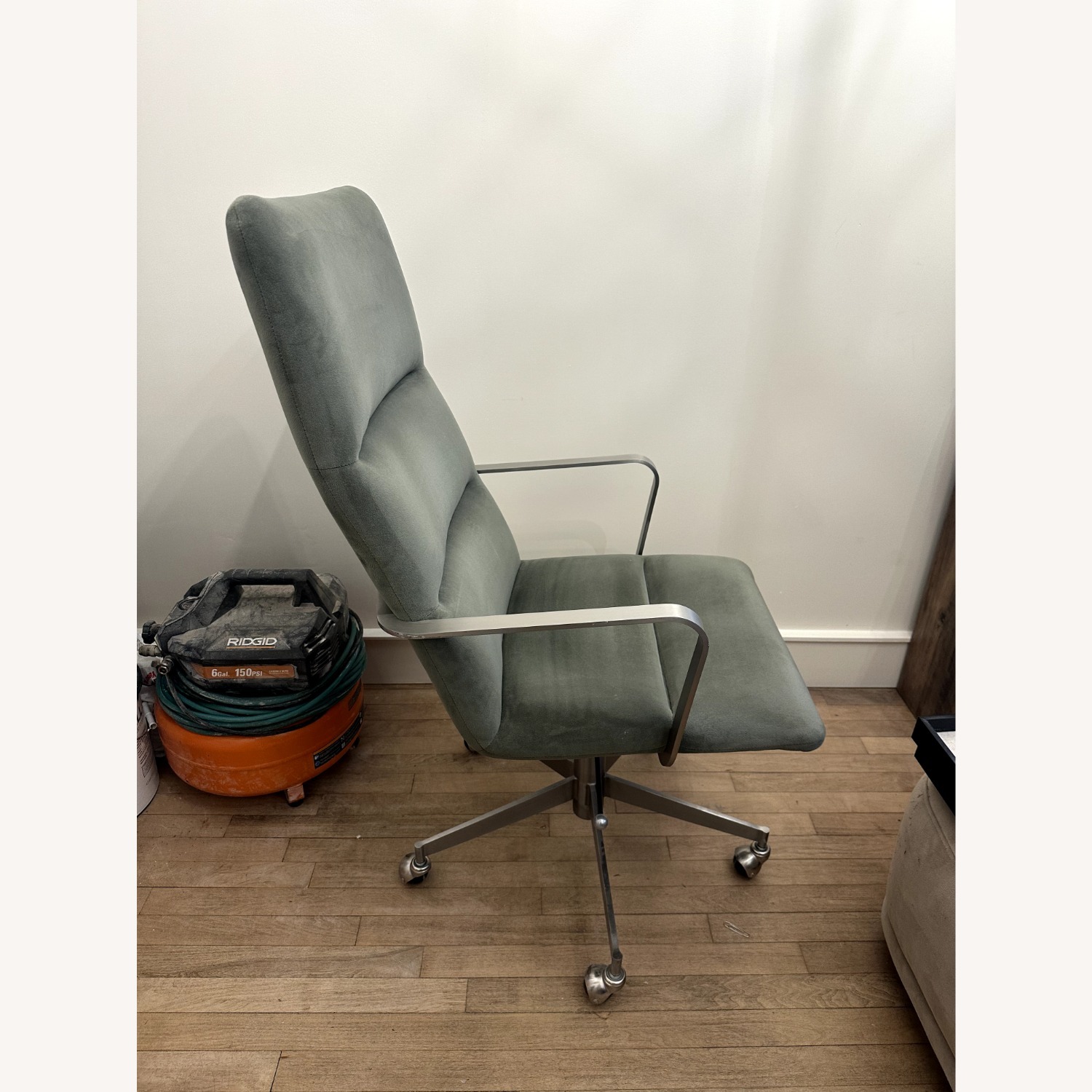 West Elm Green Velvet Office Chair - image-2
