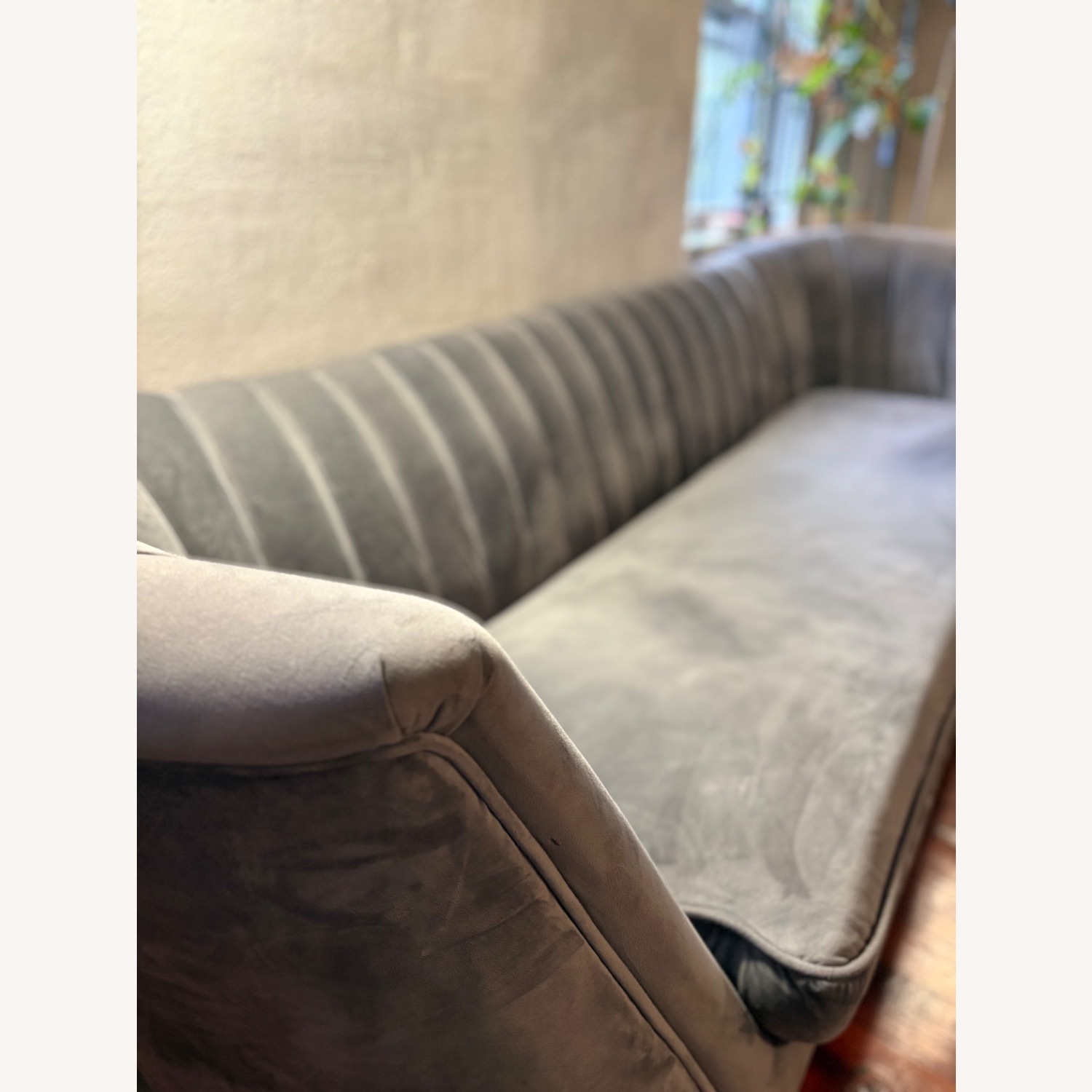 Light Gray Velvet 2 Seater Sofa - image-3