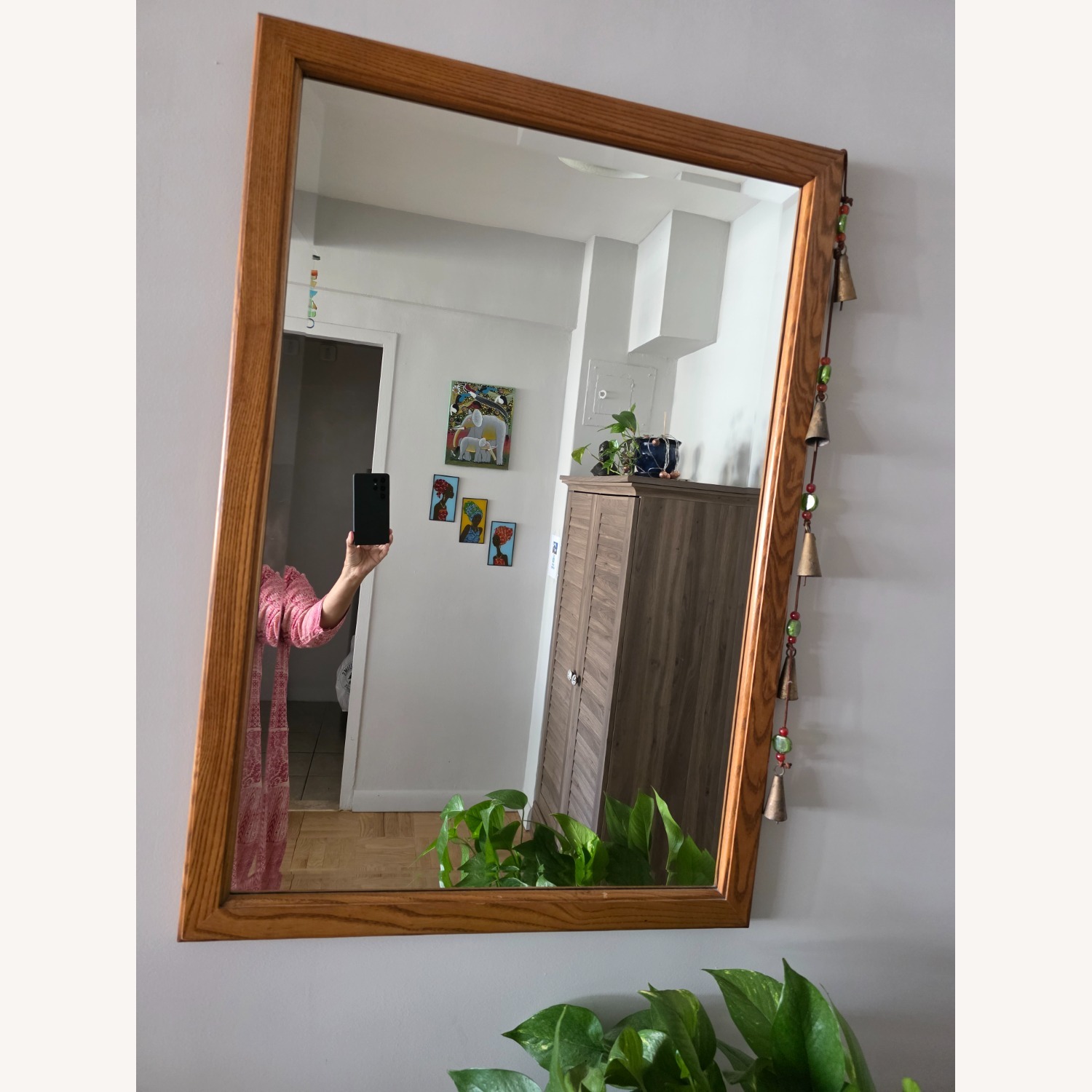 Dark Brown Wall Mirror - image-1