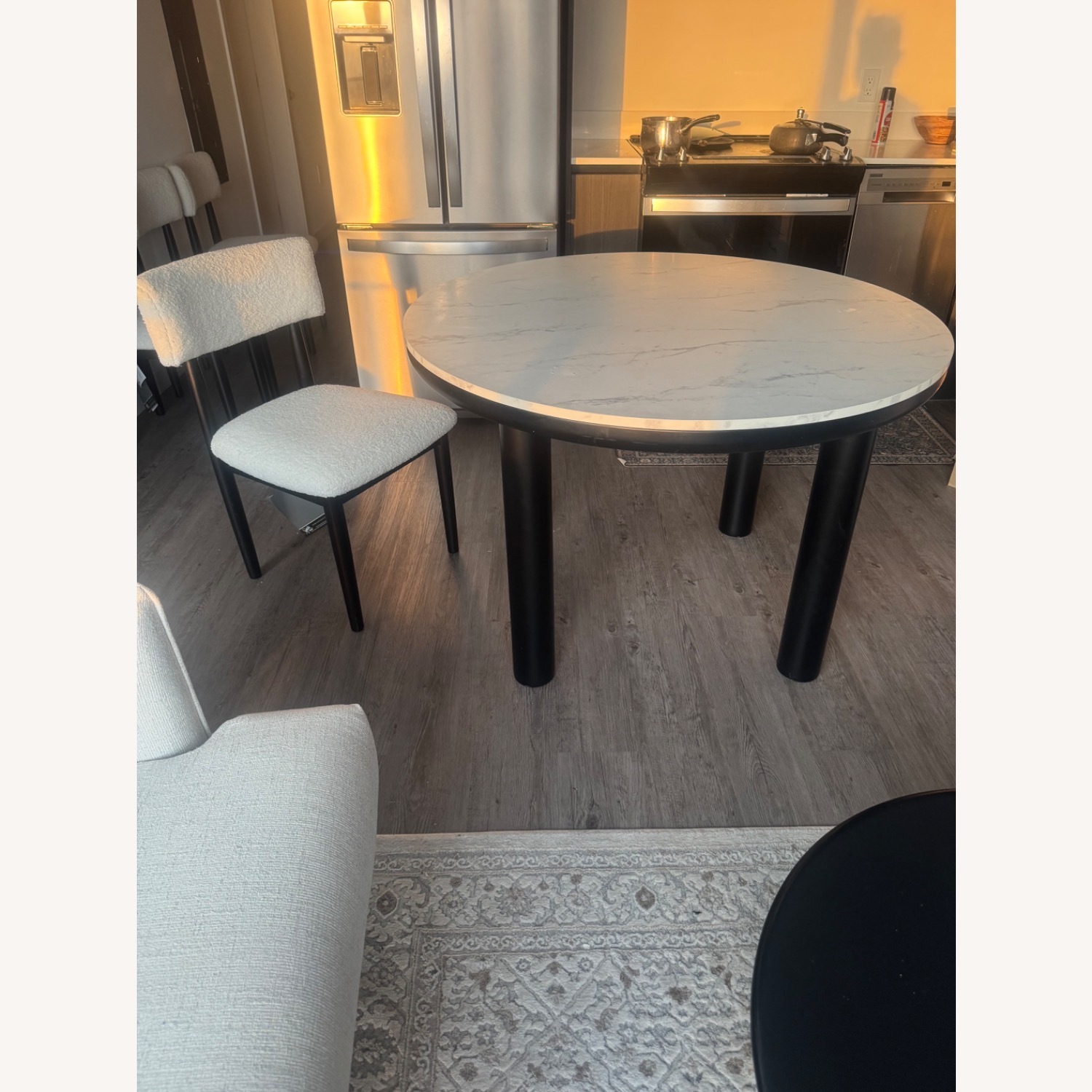 Ashley Furniture White Marble Dining Table - image-2