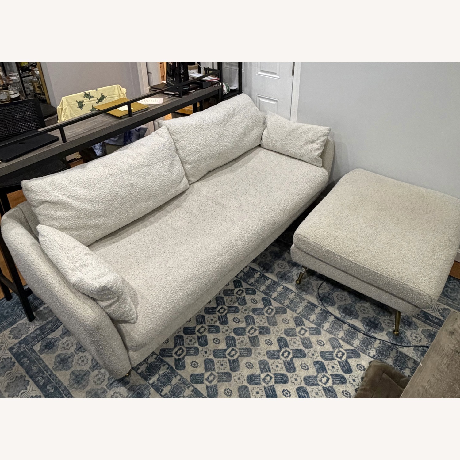 Albany Park White Boucle 2 Seater Sofa - image-1