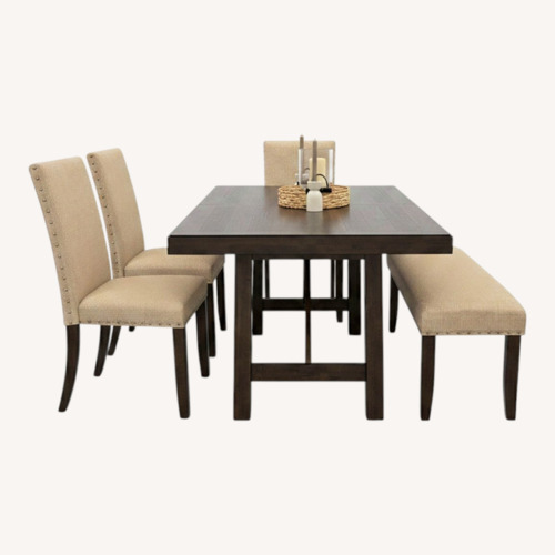 Used Ashley Furniture Dark Brown Wood Dining Set  for sale on AptDeco