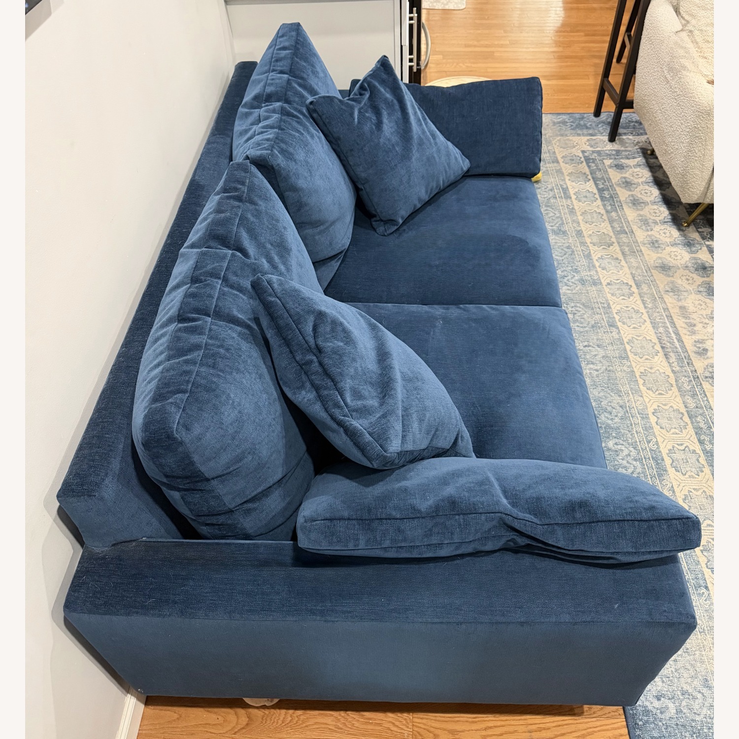 West Elm Harmony Blue Velvet 2 Seater Sofa - image-3