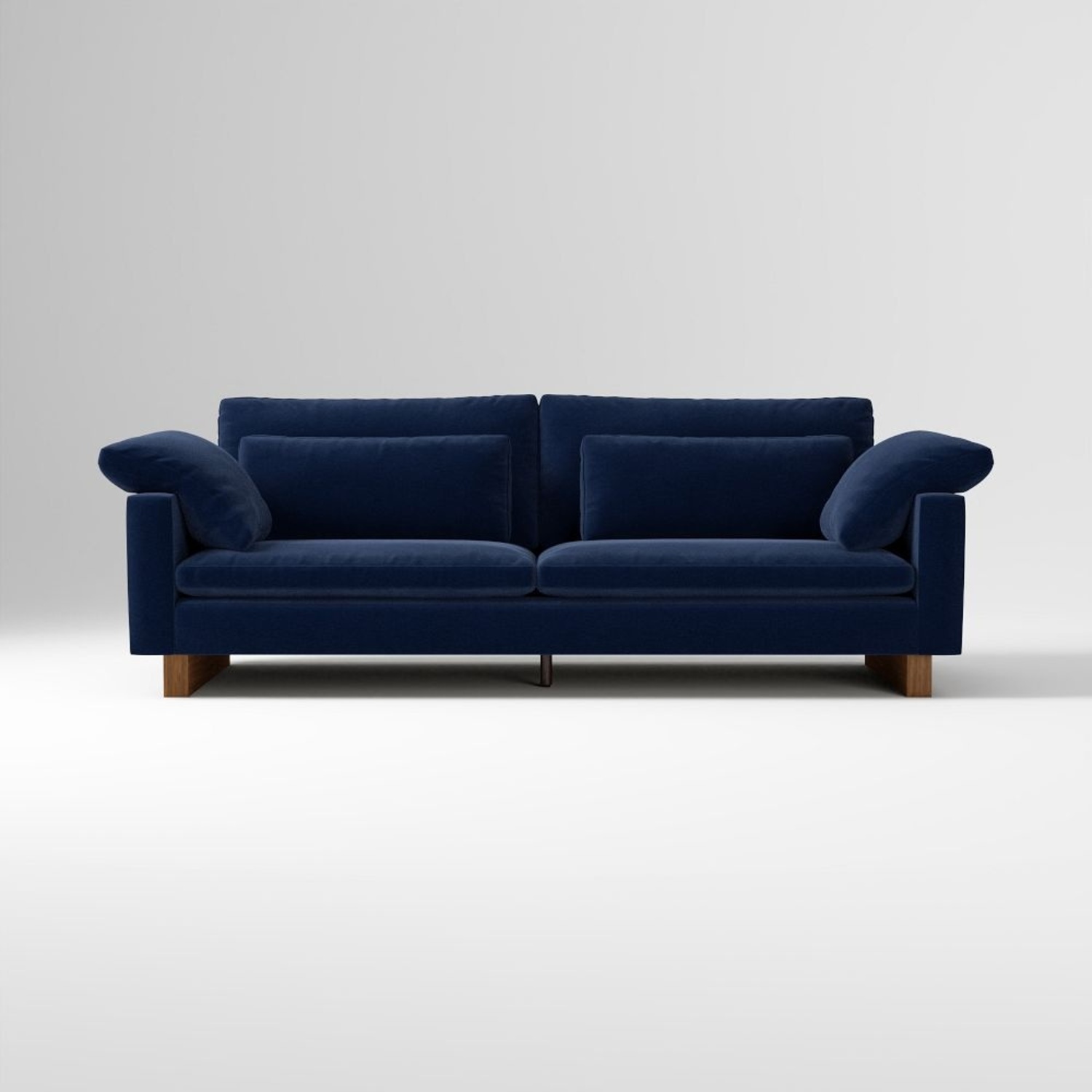 West Elm Harmony Blue Velvet 2 Seater Sofa - image-4