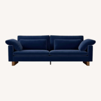 West Elm Harmony Blue Velvet 2 Seater Sofa