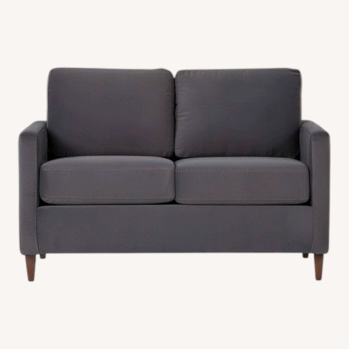Used Living Spaces Dark Brown Fabric Sofa for sale on AptDeco